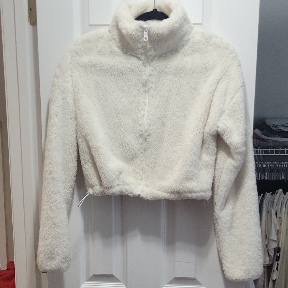 Offline By Aerie Cropped Sherpa Sweatshirt / Jacket | Size XS - Picture 3 of 8